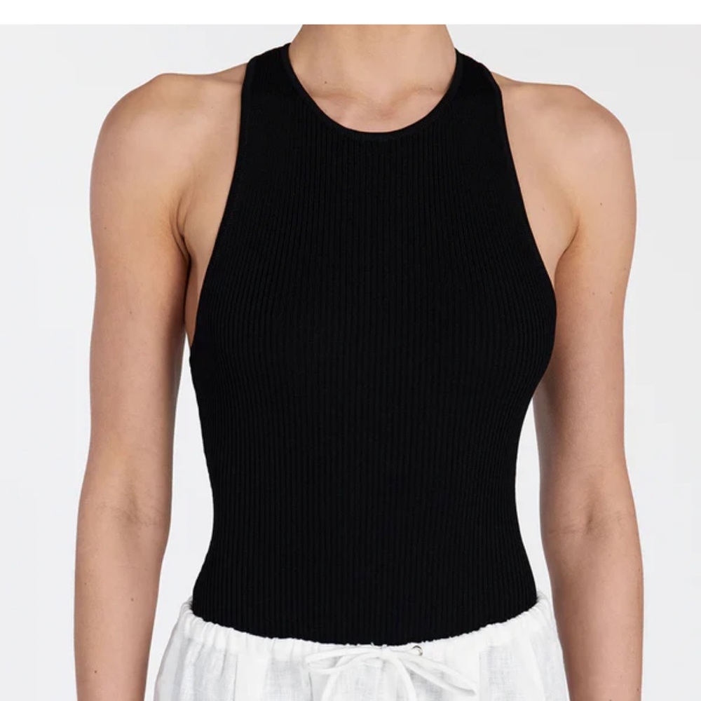 DISSH Black Ribbed Halter Bodysuit - Picture 5 of 7
